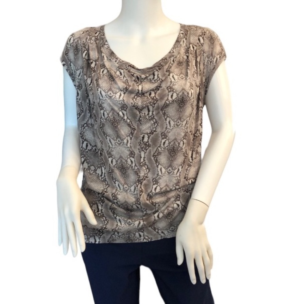 BCBGMAXAZRIA Hera Snake Print Tee Extra Small